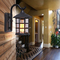 Antique Rustic Iron Waterproof Outdoor Wall Lamp Vintage Lantern Light Rusty Matte black Corridor Hallway Wall Sconce