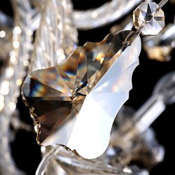 Flush Mount Cognac Color K9 Crystal Modern Chandelier with 6 Lights