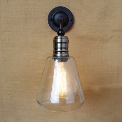 Mediterranean American Country Style Transparent Glass Wall Sconce
