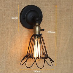 American Industrial-Style Decorative Wall Sconce Iron Mesh Fence