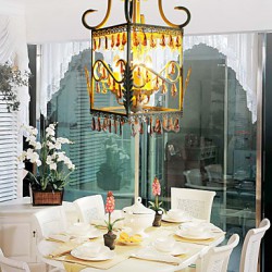 BOXIMIYA Rural Dining-Room of Europe Type Droplight American Country Rectangular Shell Lamp, Porch Lamp