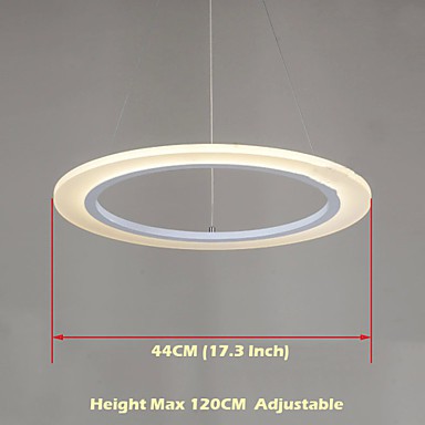 Led Pendant Light Round Ceiling Chandelier Milky Acrylic Ceiling Lamps With Single Ring D50cm Ac 100 To 240v