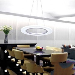 LED Pendant Light Round Ceiling Chandelier Milky Acrylic Ceiling Lamps with Single Ring D50CM Ac 100 to 240v