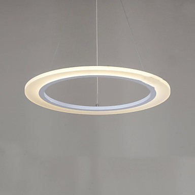 Led Pendant Light Round Ceiling Chandelier Milky Acrylic Ceiling Lamps With Single Ring D50cm Ac 100 To 240v