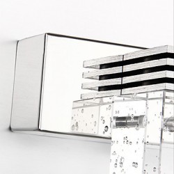 3W Modern Led Wall Light with Glass Bubble Cubic Shade Mirror Front Style