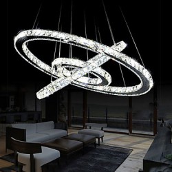 LED Crystal Pendant Light Modern Chandelier Lighting Lamps Cool White Round Ceiling Lights Fixtures