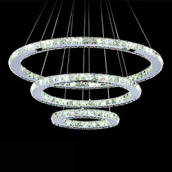 LED Crystal Pendant Light Modern Chandelier Lighting Lamps Cool White Round Ceiling Lights Fixtures