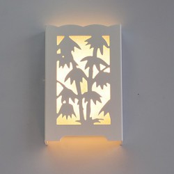 15*24*4.5CM 6 W Modern Creative White Carve Patterns Or Designs On Woodwork Bamboo Wall Lamp Led Lights