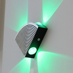 LED Fan Wall Lamp Four Lights Green Aluminium Acrylic 100~240V Input