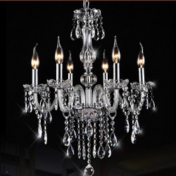 6 Arms Vintage Luxury led Lighting K9 Crystal Chandelier Ceiling Pendant Light