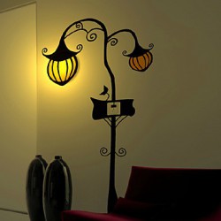 220V Pumpkin High Temperature Resistant Plastic LED Light And Creative 3D Wall Paper Wall Lamp