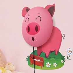 25W 220V Pig High Temperature Resistant Plastic LED Light And 10 C Can Remove Creative 3D Wall Paper Wall Lamp 28*28*7CM