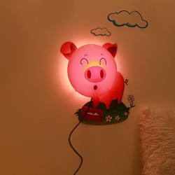25W 220V Pig High Temperature Resistant Plastic LED Light And 10 C Can Remove Creative 3D Wall Paper Wall Lamp 28*28*7CM