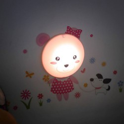 0.6W 220V Wall stickers bear light-activated intelligent electric induction led smetope adornment wall lamp 35*21.5CM