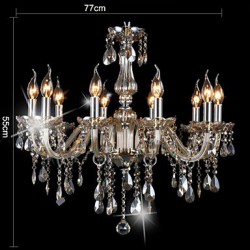 110V OR 220V 10Lights Luxury Crystal Chandelier/Cognac Color/K9 Crystal Chandeliers Living Room / Bedroom