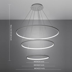 90W Pendant Light Modern Design/ LED Three Rings/ 220V~240/100~120V/Special for office,Showroom,Living Room