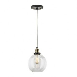 Industrial Factory Pendant Lamp - Antique Brass One-Light Fixture Glass Shade,Cafe Dining Room Pendant Light