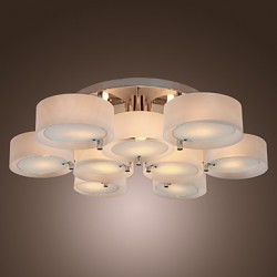 Max 60W Modern/Contemporary Chrome Metal Chandeliers / Flush Mount Living Room / Bedroom / Study Room/Office