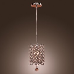 Crystal Drop Pendant Light in Cylinder Style