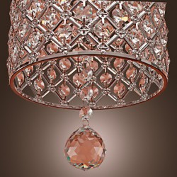 Crystal Drop Pendant Light in Cylinder Style