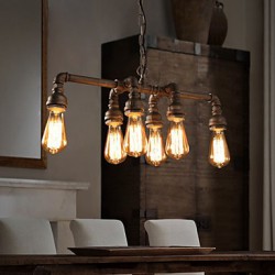 Edison Retro Loft Style Vintage Industrial Pendant Light Lamp Metal Water Pipe,Luminaire Lampara Colgantes