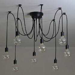 8 Lights Chandeliers / Pendant Lights Traditional/Classic / Retro Bedroom / Study Room/Office / Hallway E26/E27 Metal