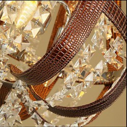 Post Modern Luxury Leather Crystal Creative Lron Chandelier