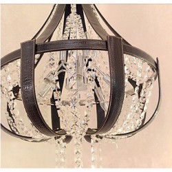 Post Modern Luxury Leather Crystal Creative Lron Chandelier