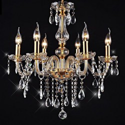 Chandeliers 6 Lights Golden Vintage in Crystal Feature