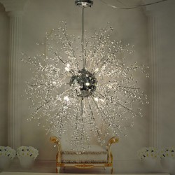 Globe Crystal / LED / Bulb Included Chrome Metal Chandeliers / Pendant LightsLiving Room / Bedroom / Dining Room