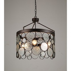 Vintage Iron Glass Chandelier