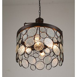 Vintage Iron Glass Chandelier