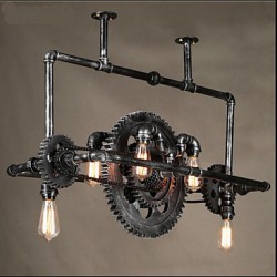 Iron Pipe Chandelier Industrial Wind gear Hanging Lamp