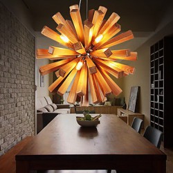 Pendant Lights LED / Bulb Included Country Living Room / Bedroom / Dining Room / Study Room/Office Wood/Bamboo