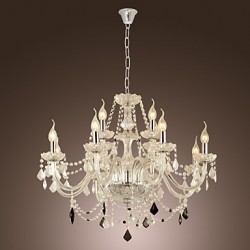 Max 40W Rustic/Lodge Crystal Electroplated Glass Chandeliers Living Room / Dining Room