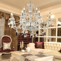 Max 40W Rustic/Lodge Crystal Electroplated Glass Chandeliers Living Room / Dining Room