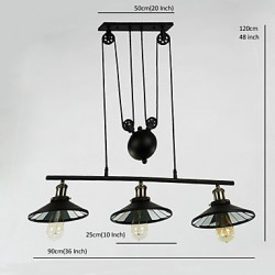 LED Pendant Lights Vintage 3 Lights ST64 Bulbs Included Up and Down system for Living Room / Bedroom