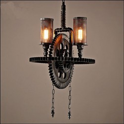 Industrial Wind Restaurant Bar Cafe Personalized Studio Gear Double Head Pendant