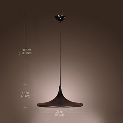 Comtemporary Aluminum Pendant Light with Black Shade