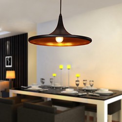 Comtemporary Aluminum Pendant Light with Black Shade