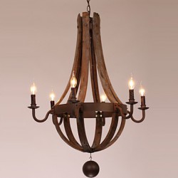 Chandelier/6 lights/Vintage/Retro/Country Living/Dining/Kitchen/Study/Office/Entry/Hallway/Garage Metal