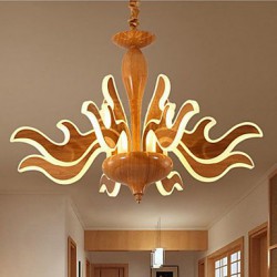 The Art Of Imitation Wood Grain Imported Acrylic Chinese Simple Hotel Chandelier