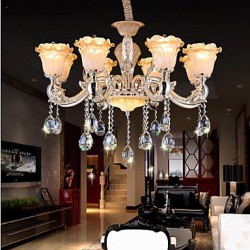 European Style Retro Crystal Pendant lamp American Village living Room lamp