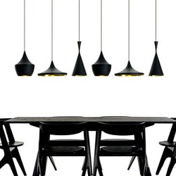 Max 60W Mini Style Painting Metal Pendant Lights Bedroom / Dining Room