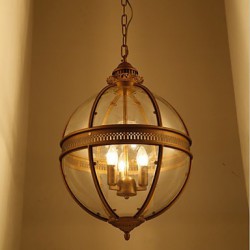 Iron Bronze Chandelier Lamp Glass A