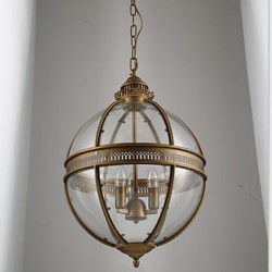 Iron Bronze Chandelier Lamp Glass A