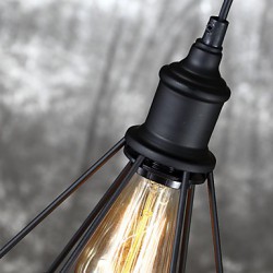 Amercian Bedroom Small Steel Birdcage Pendant Vintage Retro DIY Drop Light Industrial Lighting Fixture for Home Decorate