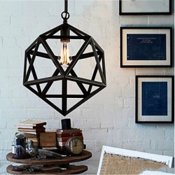 Retro industrial restaurant bar hotel lamp droplight hexahedron artistic originality, wrought iron Pendant Lights