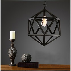 Retro industrial restaurant bar hotel lamp droplight hexahedron artistic originality, wrought iron Pendant Lights