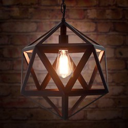Retro industrial restaurant bar hotel lamp droplight hexahedron artistic originality, wrought iron Pendant Lights